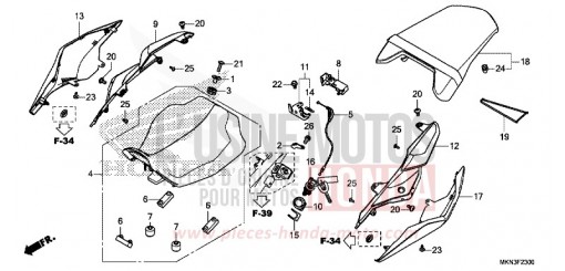 SITZ/WINDLAUF, HINTEN CB650RAK de 2019